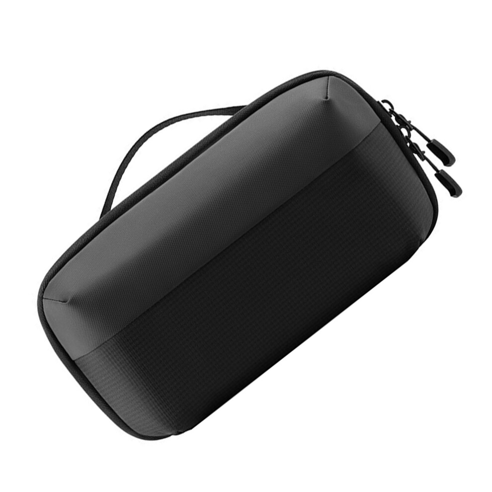 Nylon Electronics Storage Bag With Zippers Closures And Mesh Compartments Black 7695001090223