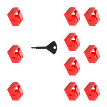 RJ45 Connectors Dust Plugs Set Of 10 Includes Locking Key For Networking Protections Red