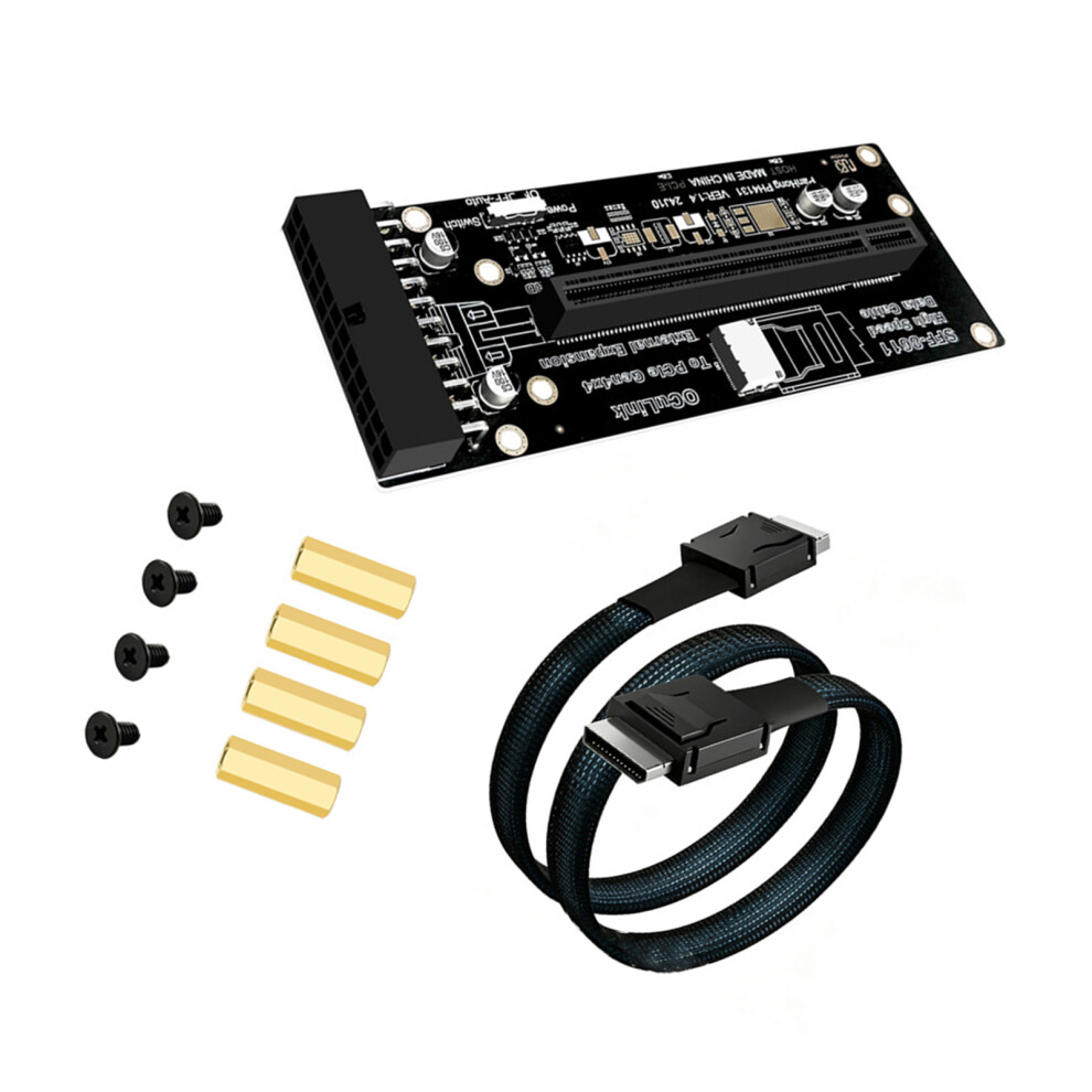 Oculink Sff-8612 To For Pcie4.0 X16 Slot Adapter Card Gpu Power 24Pin Ph4131c With Cable 7695001076005