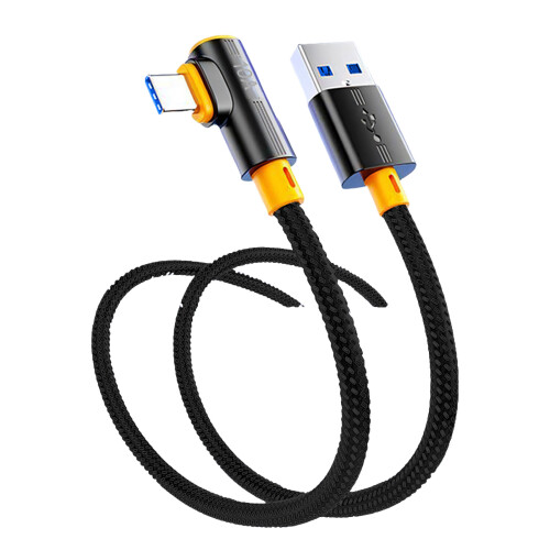Flexible L Type Connector Data Cable Supports 10A Current for Quick Charging 3m Black
