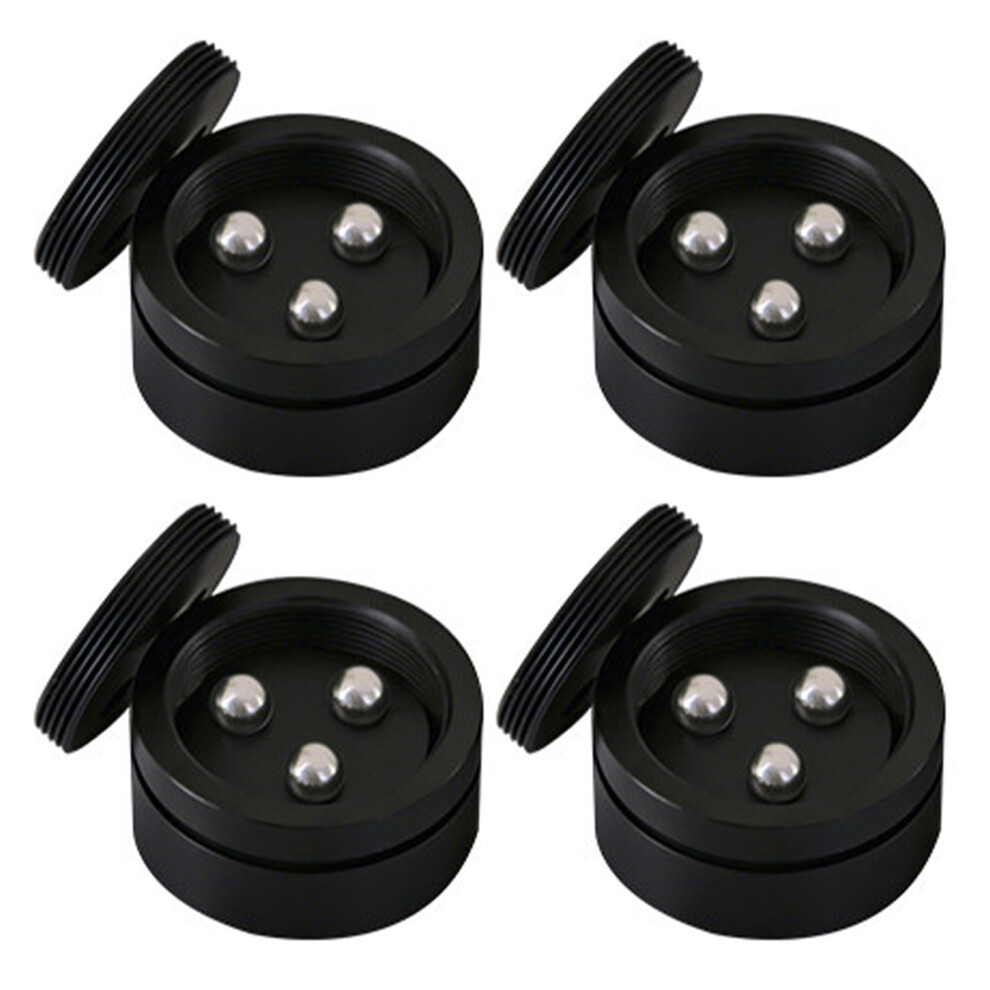 4Pcs Quality Aluminum Speaker Spikes Feet Pad Speaker Vibration Black Ball Version 7695001133487