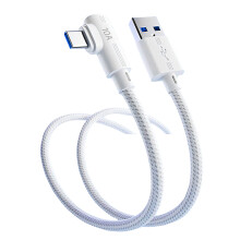 10A Fast Charging Braided L Shape Cable Perfect for Gaming and Type C Devices 1m White