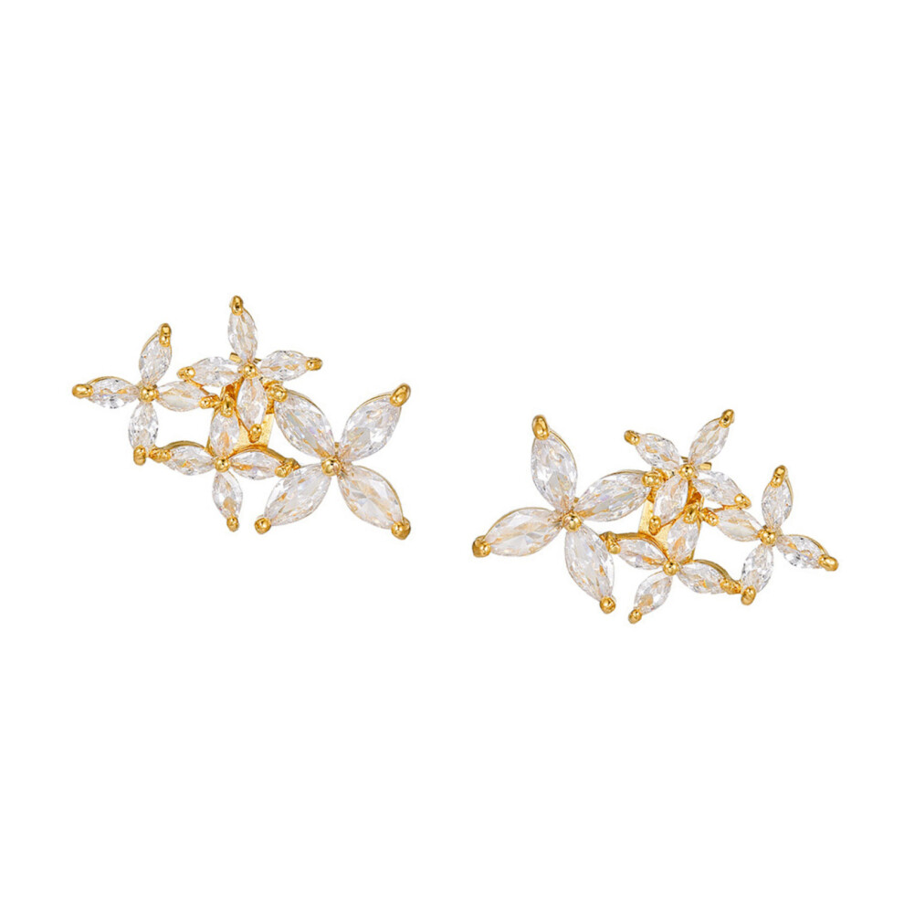 Secure Flower Inspired Zircons Ear Clip For Freeclip 1 2 Earbuds Decorative Gold 7695001101370