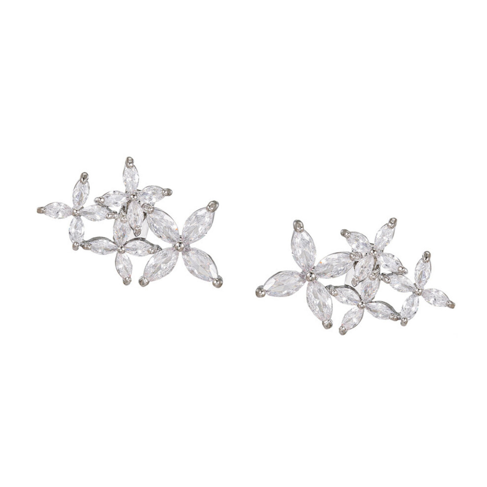 Ear Clip Sparkling Zircons Flower Buckles For Freeclip 1 2 Earbuds Accessory Silver 7695001101400