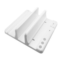 Vertical Laptop Stand Adjustable Slot Suitable for Desktop Space White Single Opening