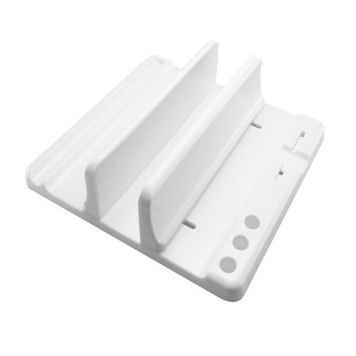 Vertical Laptop Stand Adjustable Slot Suitable for Desktop Space White Single Opening