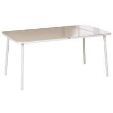 Garden Dining Table CARAVINO 160 cm 90 cm Metal Light Beige