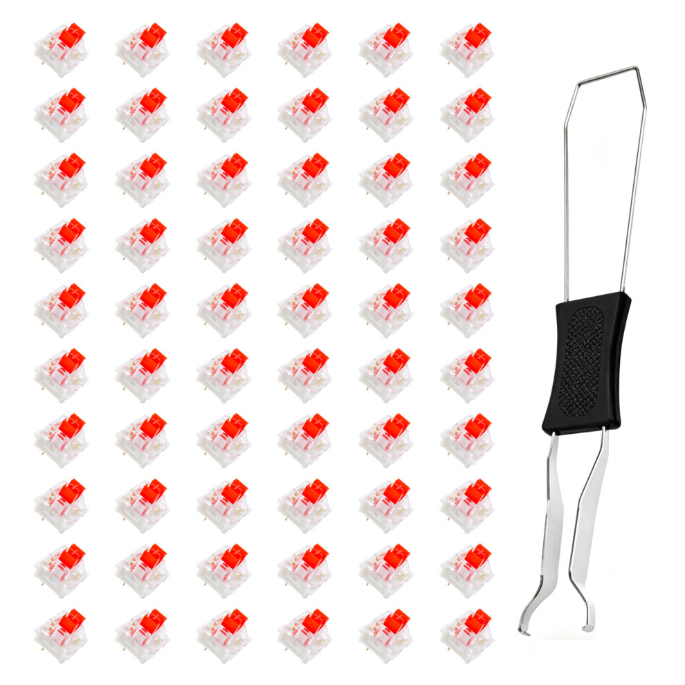 60Pcs Replacement Keyboards Switches And Double Tip Keycap Puller Included Red 7695001082716