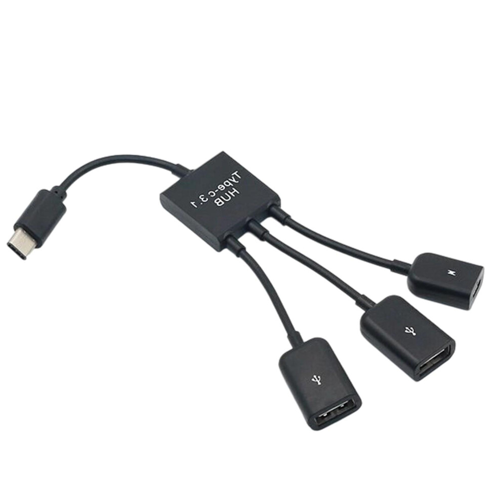 Universal Usb C Splitter With Usb And Usb Port Pvc Texture Portable Cable Typec 7695001101929