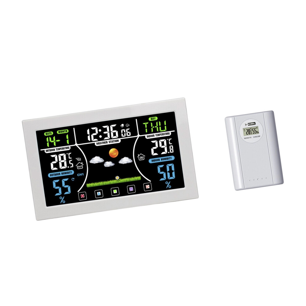 Multifunctional Temperature Humidity Alarm Clock For Garden And Garage Basement White 7695001128117