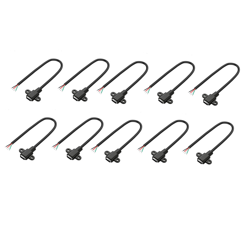 2Pin/4Pin Usb C Female Data Transfer Cord Pigtail Power Cable Pvc Coated 25Cm 4 Cores 7695001137263