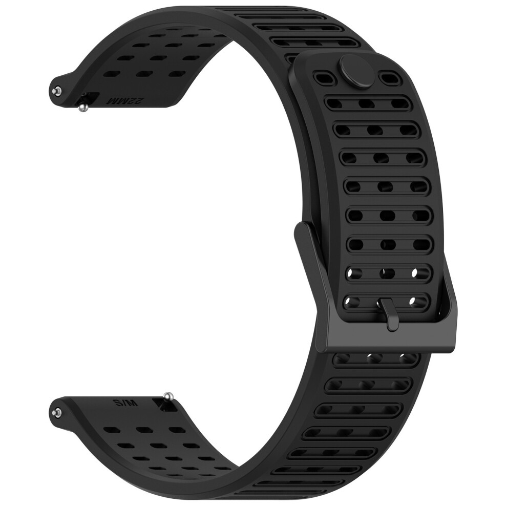 Adjustable 22Mm Sporty Silicone Band Replacement Straps For Vertical 2 Smartwatch Black 7695001116695