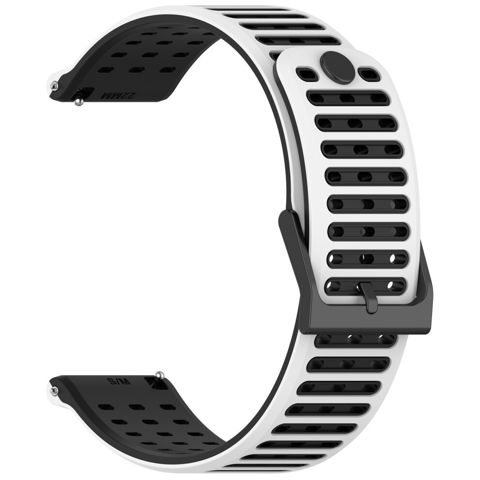 Universal 22Mm Silicone Watch Band For Vertical 2 Devices Sweatproof White Black White,Black 7695001116640