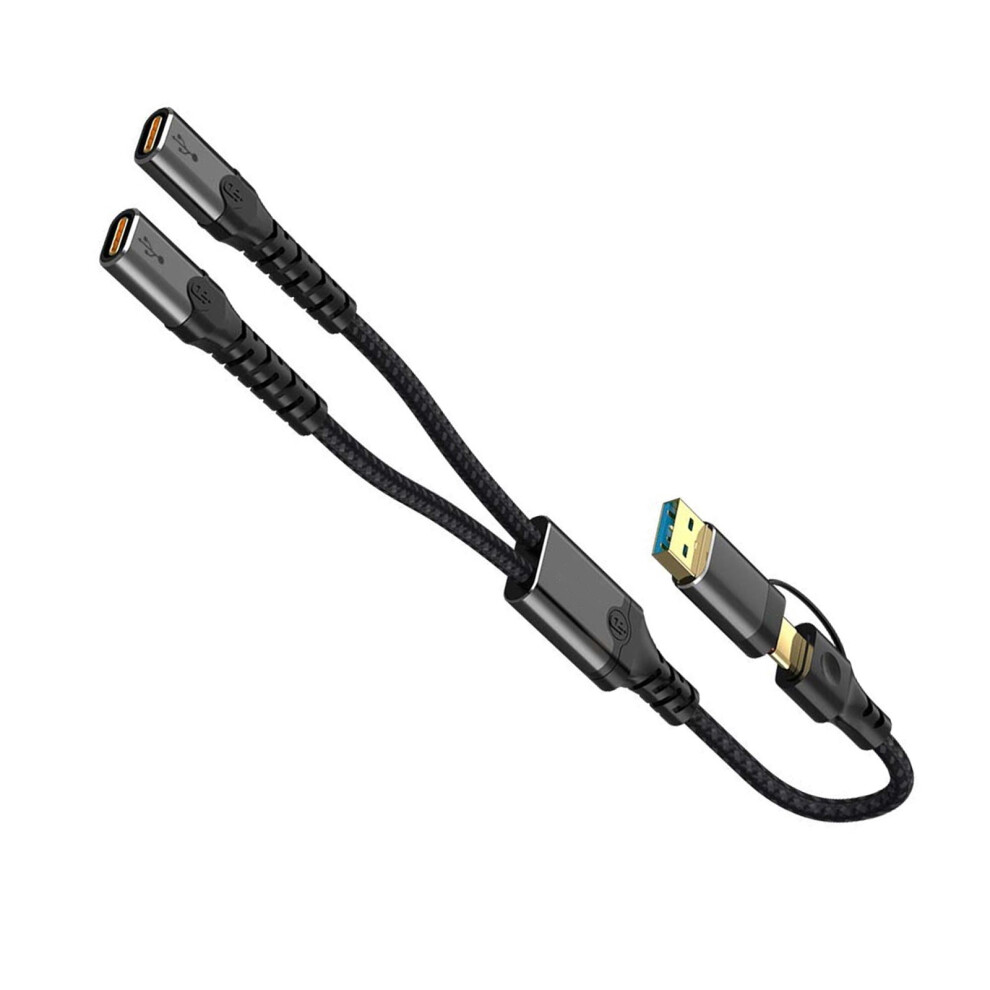 Expandable Type C Splitter Extension Cable With Usb Port Reliabled Braided Usb To 2 Typec 7695001100304