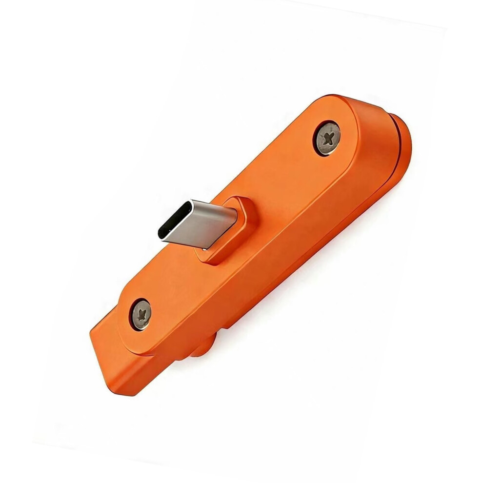 Innovative 2 In 1 Type C Adapter Combines Fast Charging And Phone Stand Feature Orange 7695001117555