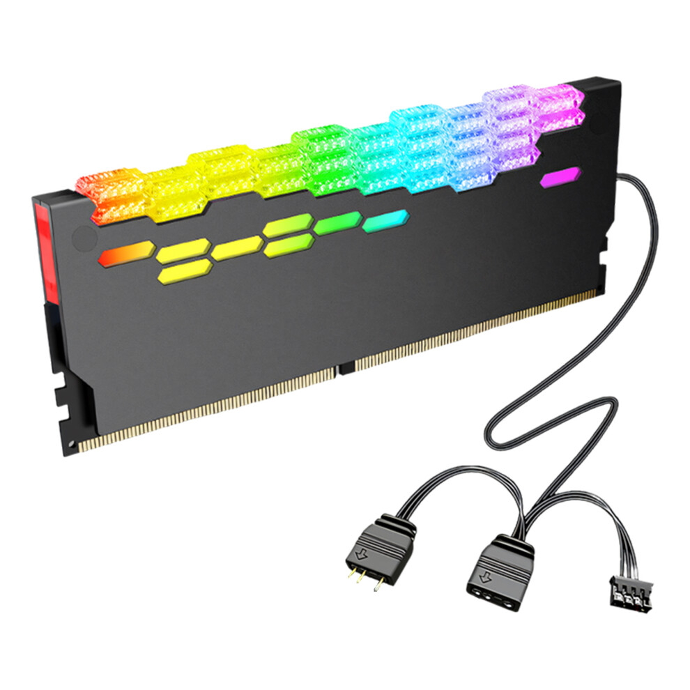 Rgbs Heatsink Practical Desktop Pc Memory Cooling Heat Spreader Coolers 5V Gray 7695001124140