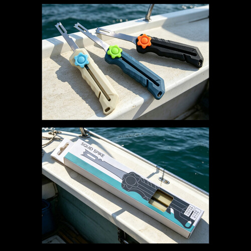 Portable ABS Handle Squid Cutter with Hook Repair Hole and Extendable Design Black