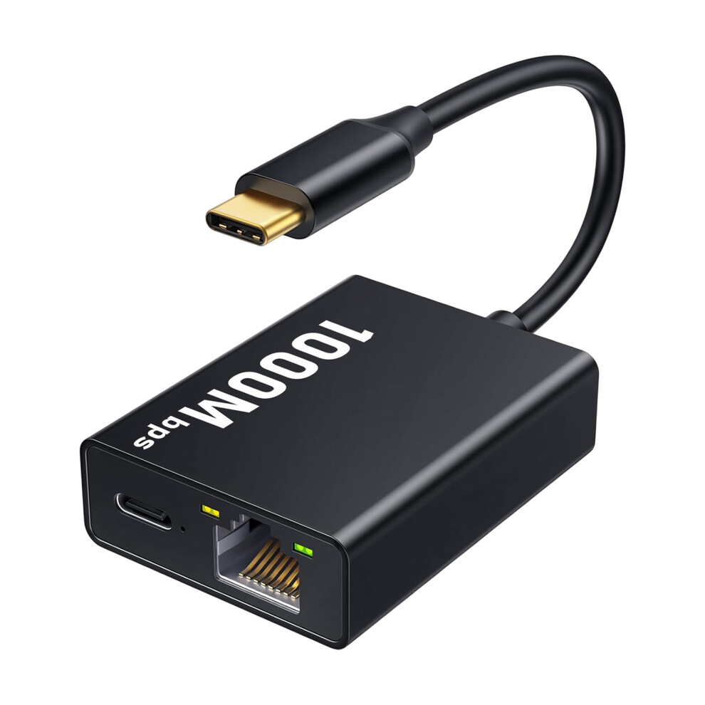 Usb C Rj45 Adapter Delivers Fast Corded Networking And Simultaneous Charging 7695001103213