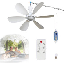(4-speed remote control with timer function, -) Ventilateur plafond portable pliable 3m, télécommande, 6 pales, camping