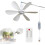 (4-speed remote control with timer function+adapter, -) Ventilateur plafond portable pliable 3m, télécommande, 6 pales, camping 1