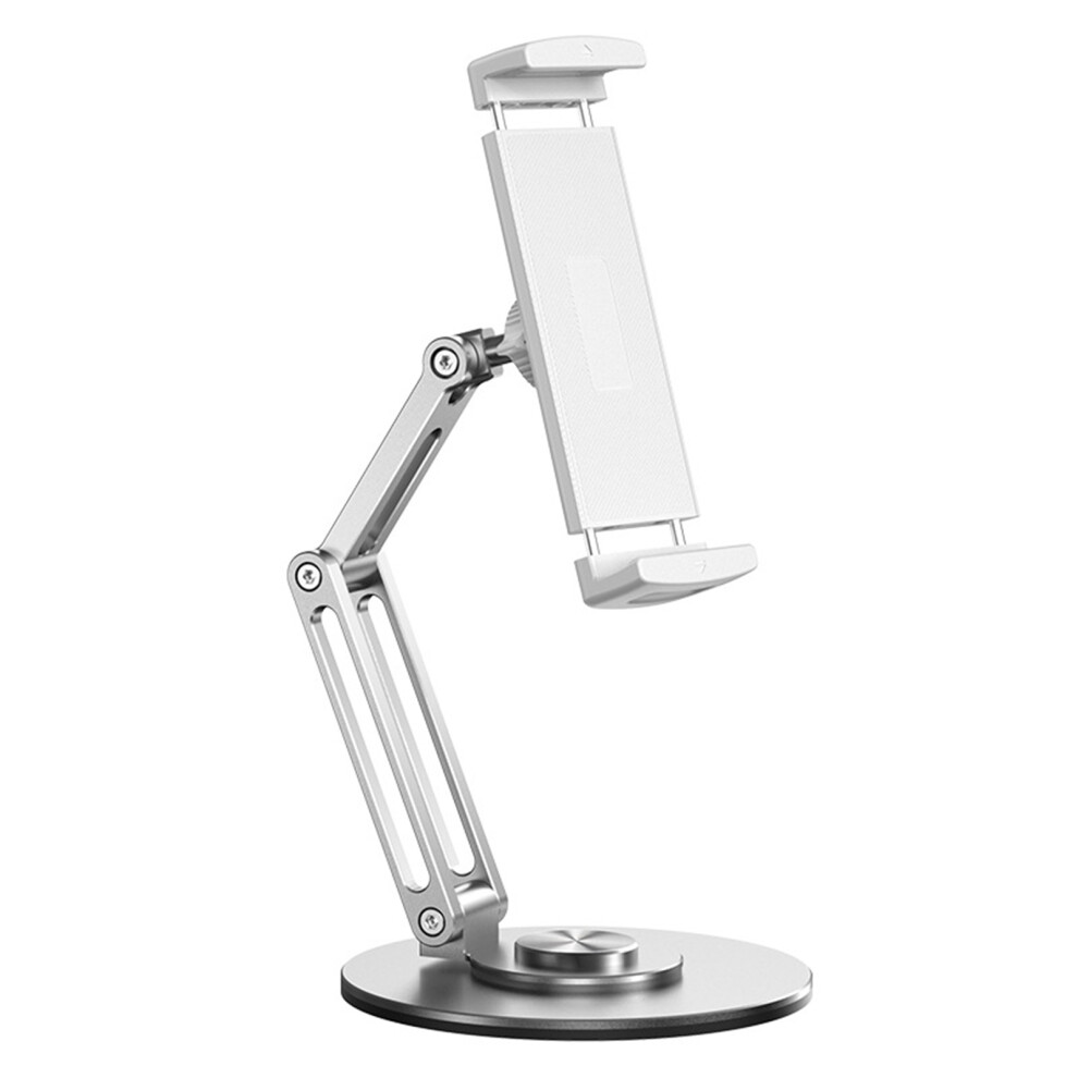 Adjustable Tablet Stand With 360 Rotating Base Foldable Tablet Stand For Desk Silver 7695001112505