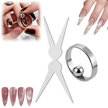 (ring+ spherical + French, 1set) Ringmagnet für Nägel, 2026, ringförmiger Katzenaugen Magnet, für Gel Nägel