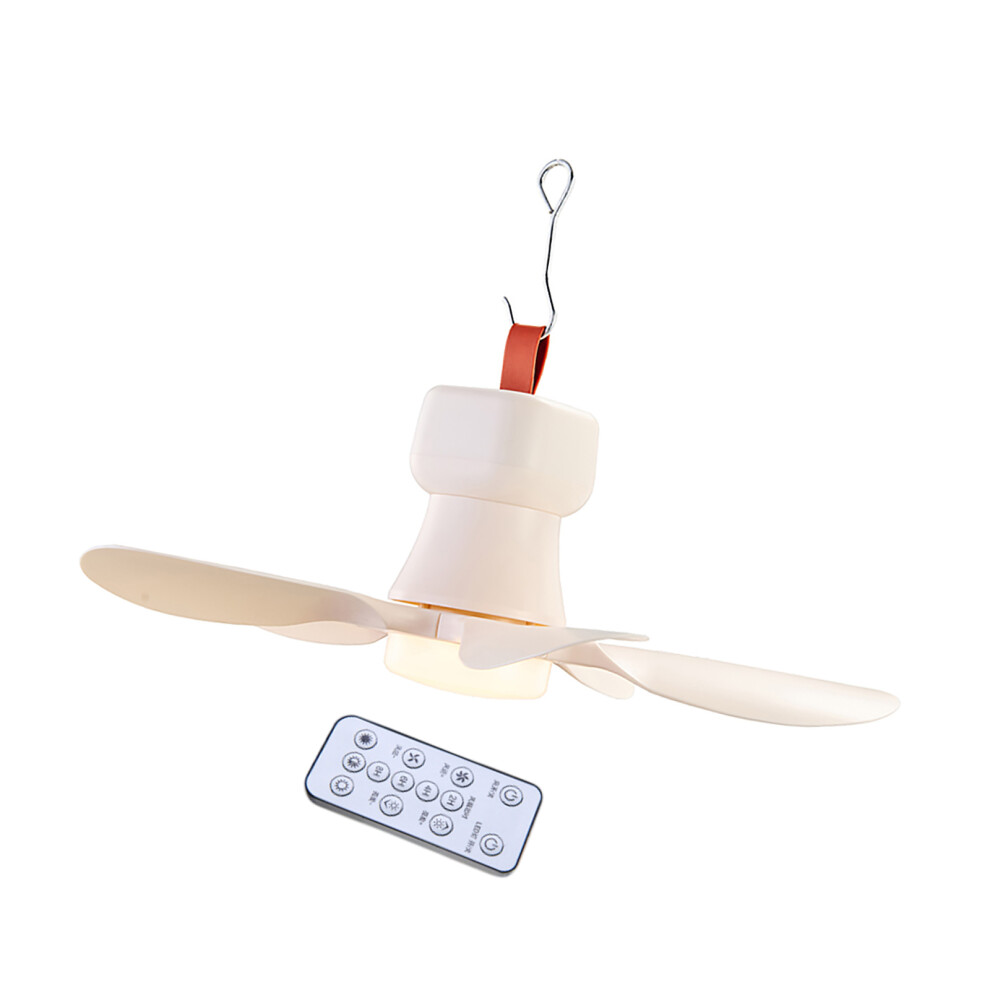2000Mah Mini Ceiling Fan 3 Speed With Remote Control Led For Camping Tent Light 7695001058926