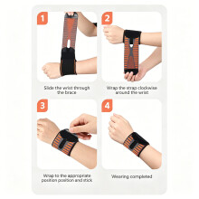 Wrist Strap Wrist Support Brace Enhances Grip Strength During Workouts Sports 70 black