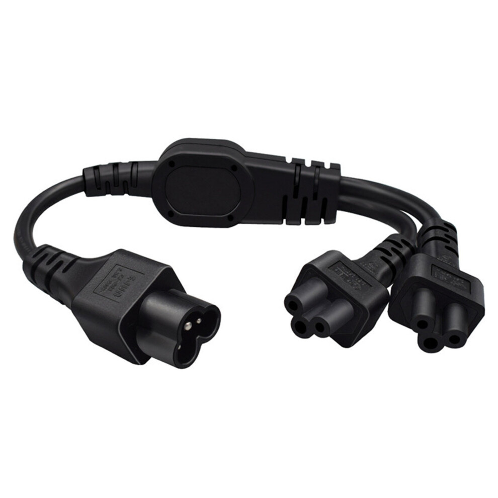30Cm Short Length C6 Male To Two C5 Female Power Splitter Cord For Laptop 7695001053570
