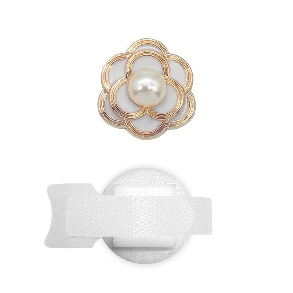 2Pcs Creative Flower Shaped Headband Headphone Accessory With Delicate Enamel Rose White 7695001069984