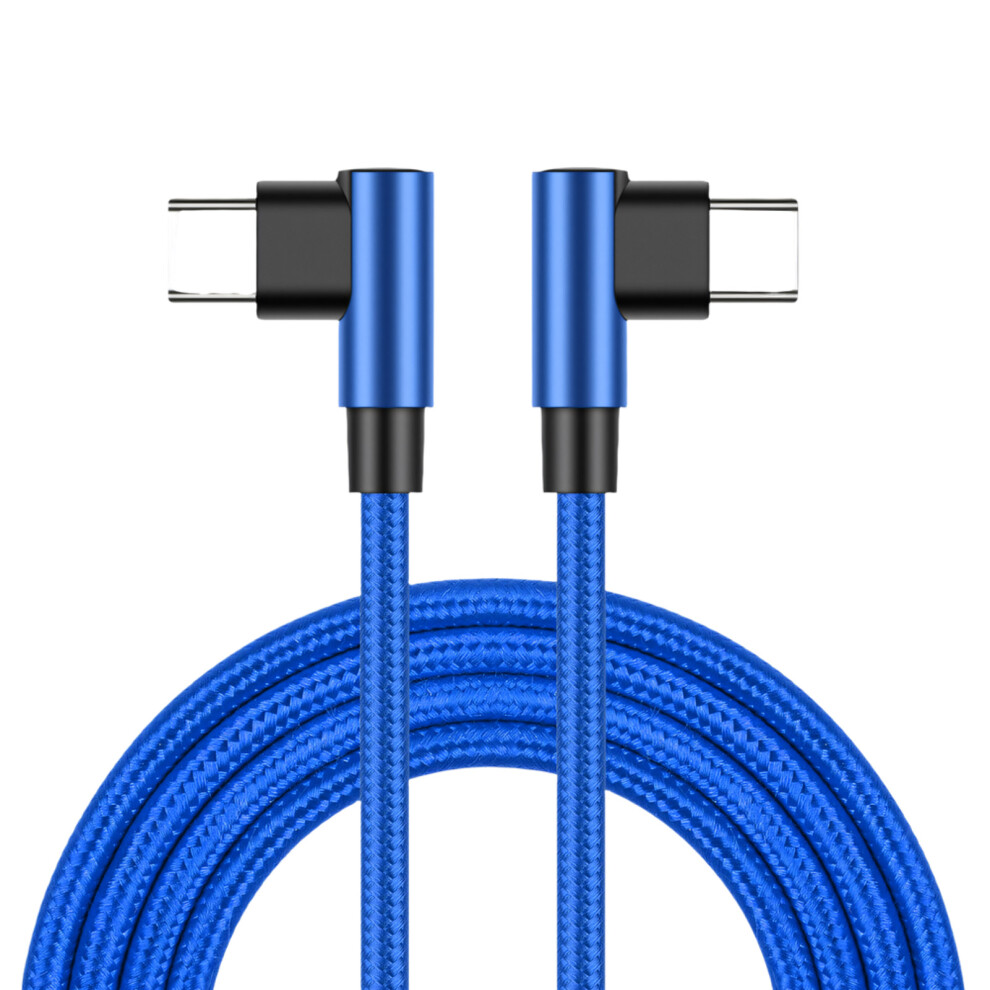Pd60w Charging Cable Type C Male To Male With Double 90 Degree Bend Design 3M Blue 7695001121682