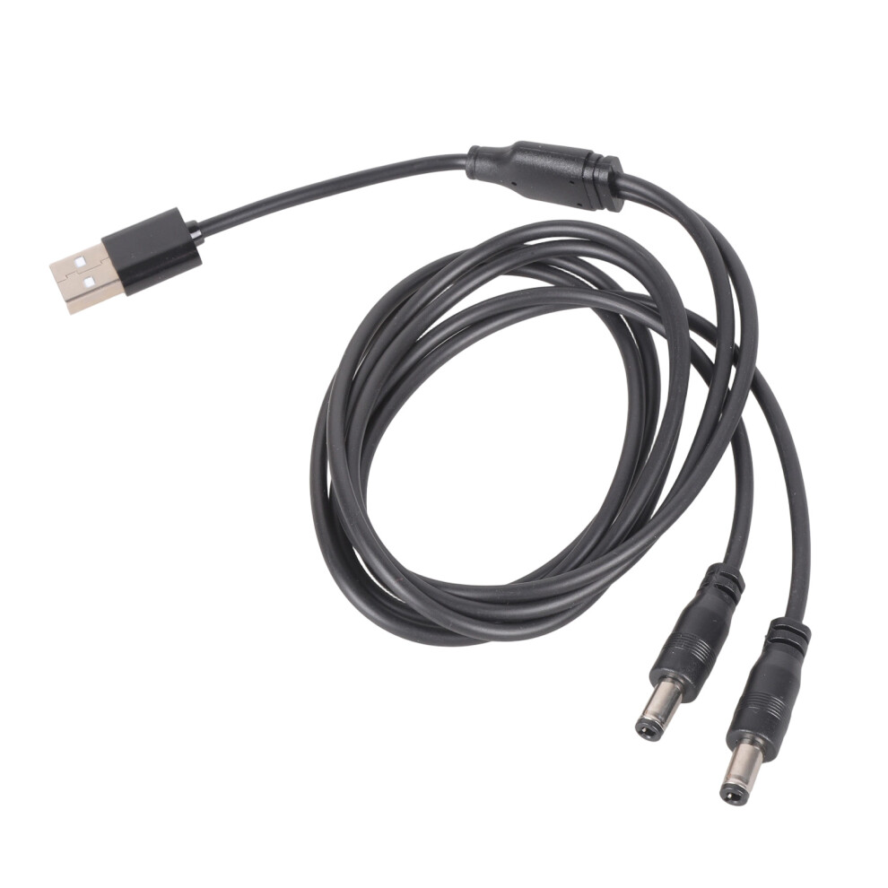 1M Usb To Two 5.5X2.5mm Charging Cord 5V3a For Digital Sound Equipment Lamp 7695001140539
