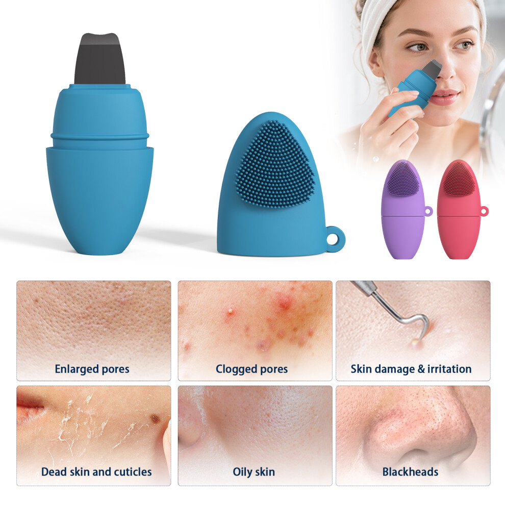Ergonomic Nose Scrubber With Soft Bristles Face Brush For Daily Skincare Purple