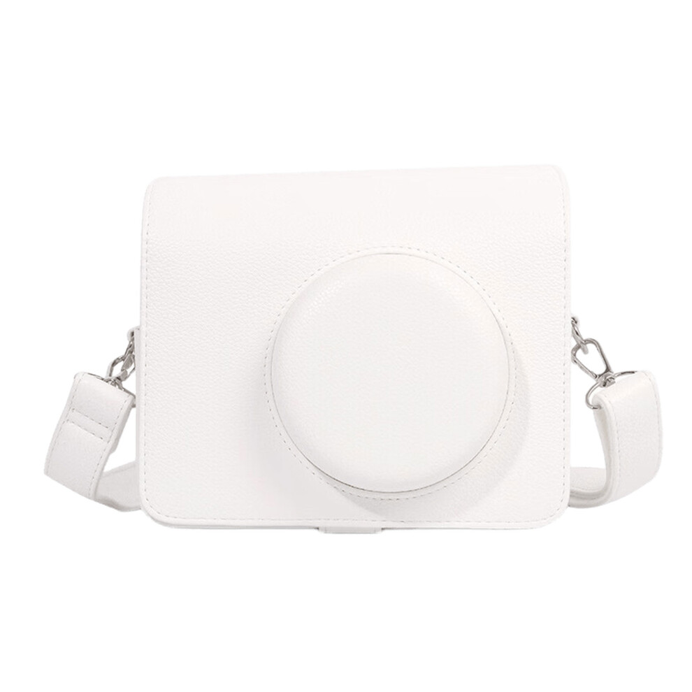 Pu Leather Camera Pouch Soft Inner Lining Bag Case For Wide 400 Instantly Camera White 7695001048309