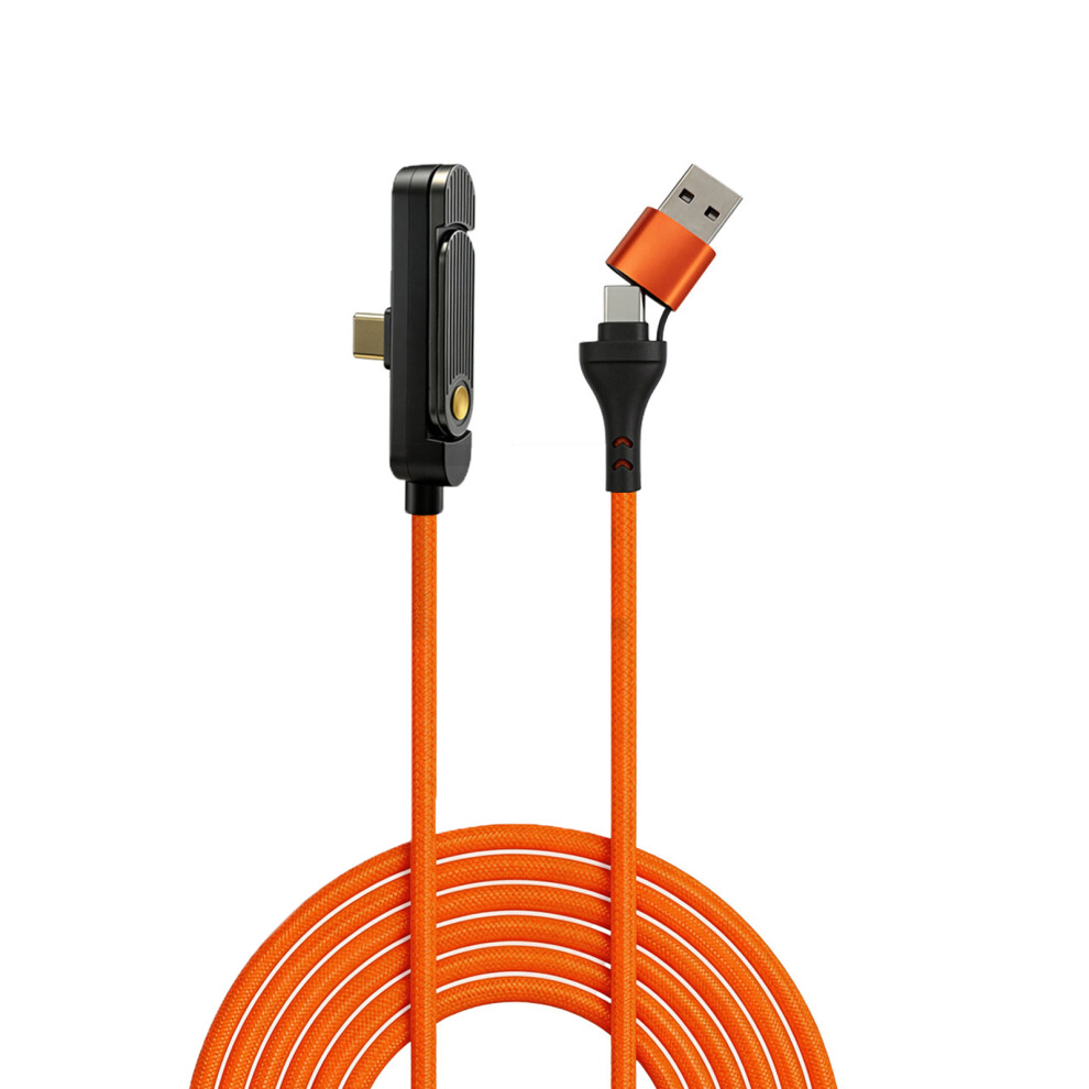 240W 2 In 1 Fast Charging Cable Usb Type C To Type C Stand For Mobile Device Ora Nge 1M 7695001084321