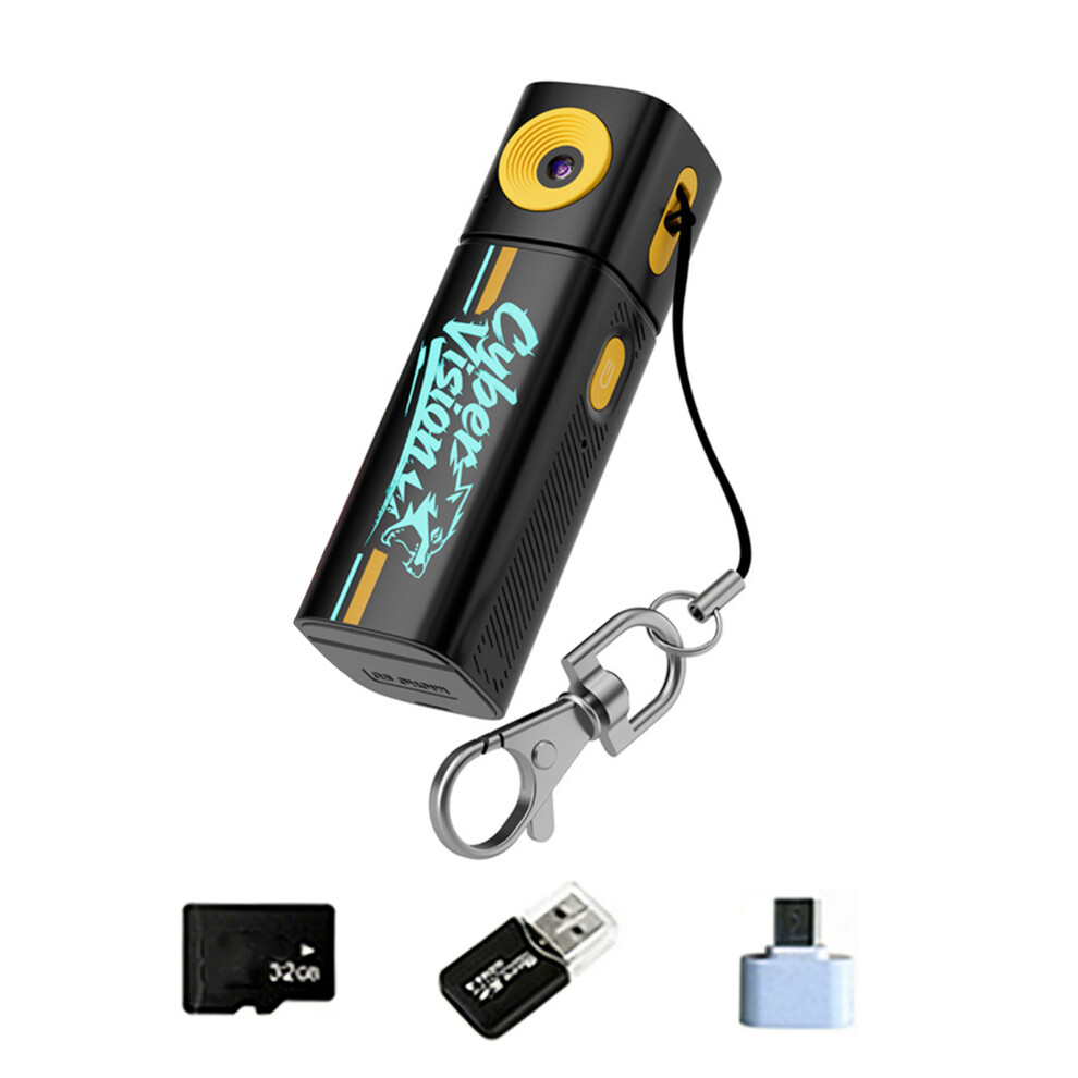 Pocket Sized Keychain Camcorder 2K Resolution With 32Gb Storage Flip Selfies Lens Black 7695001122061