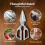 (Silver, -) Ciseaux cuisine robustes inox doré, coupe-os volaille 8