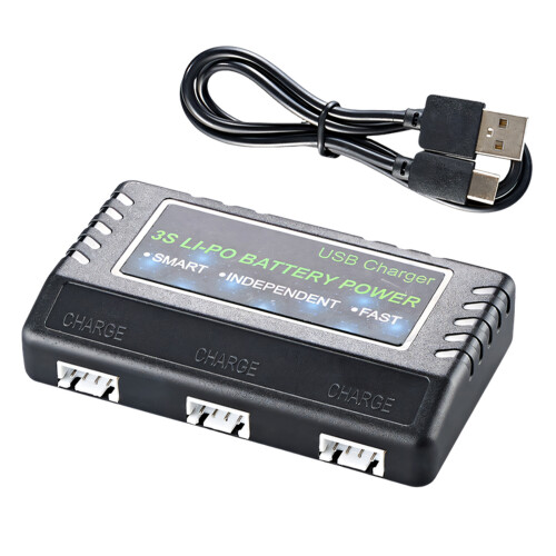 3S Battery Charger With 3 Independent Slots For Remote Control Drones Car