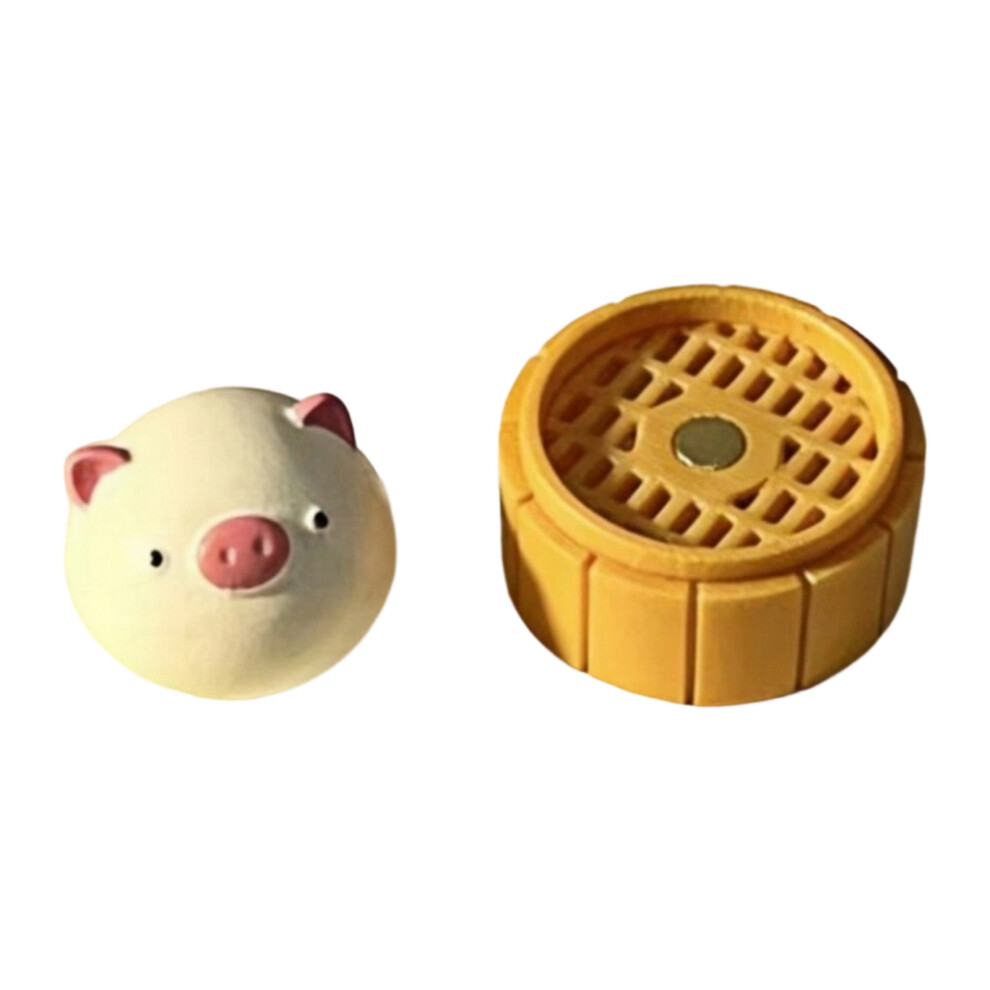 Lovely And Pig Bun Magnetic Keycap Smooth Resin For Gaming Keyboard Pink/White 7695001124072