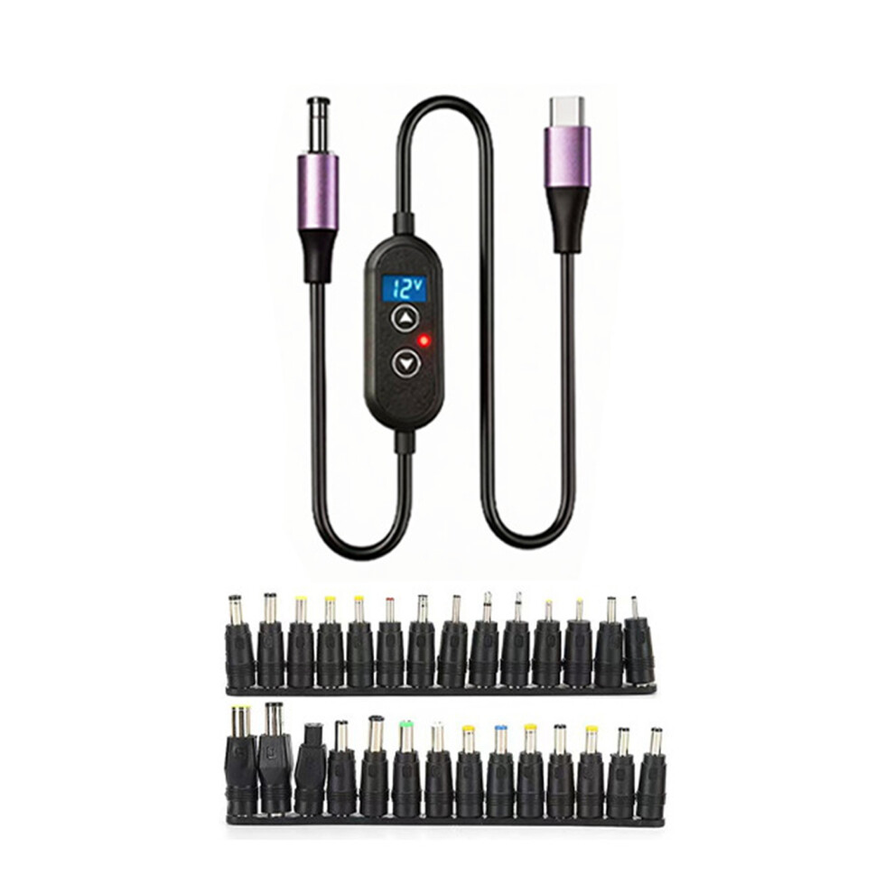 Universal Type C Male To Dc5521 Power Cord 5V 9V 12V 15V 20V 28V Voltages 28 Piece Set 7695001126007