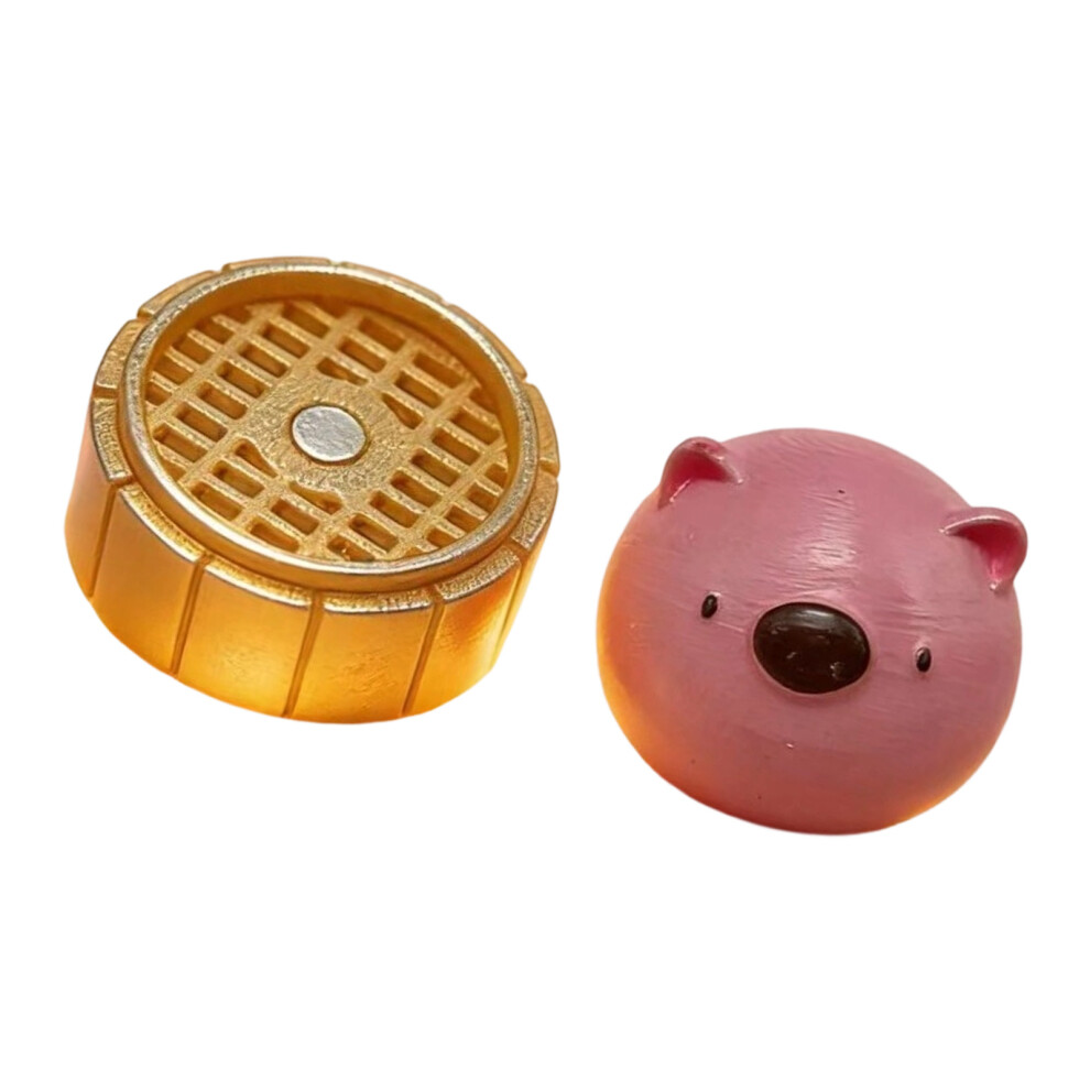 Handcrafted Pig Steamed Bun Resin Keycap Magnetic Base For Mechanical Keyboards Pink 7695001123488