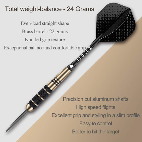 sanfeng Professional 3 Pack 24 Grams Steel Tip Darts Set With Brass 2