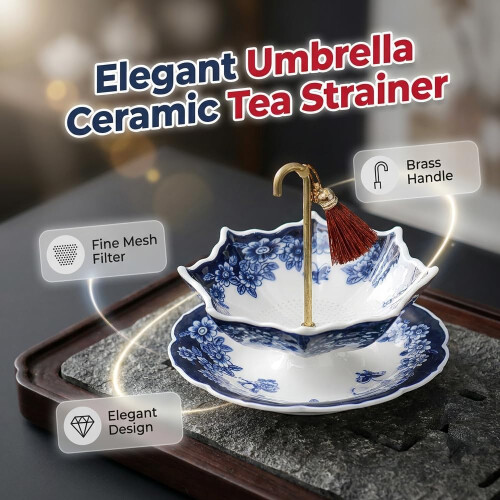 (Blue, -) Strecurătoare ceai umbrelă 1