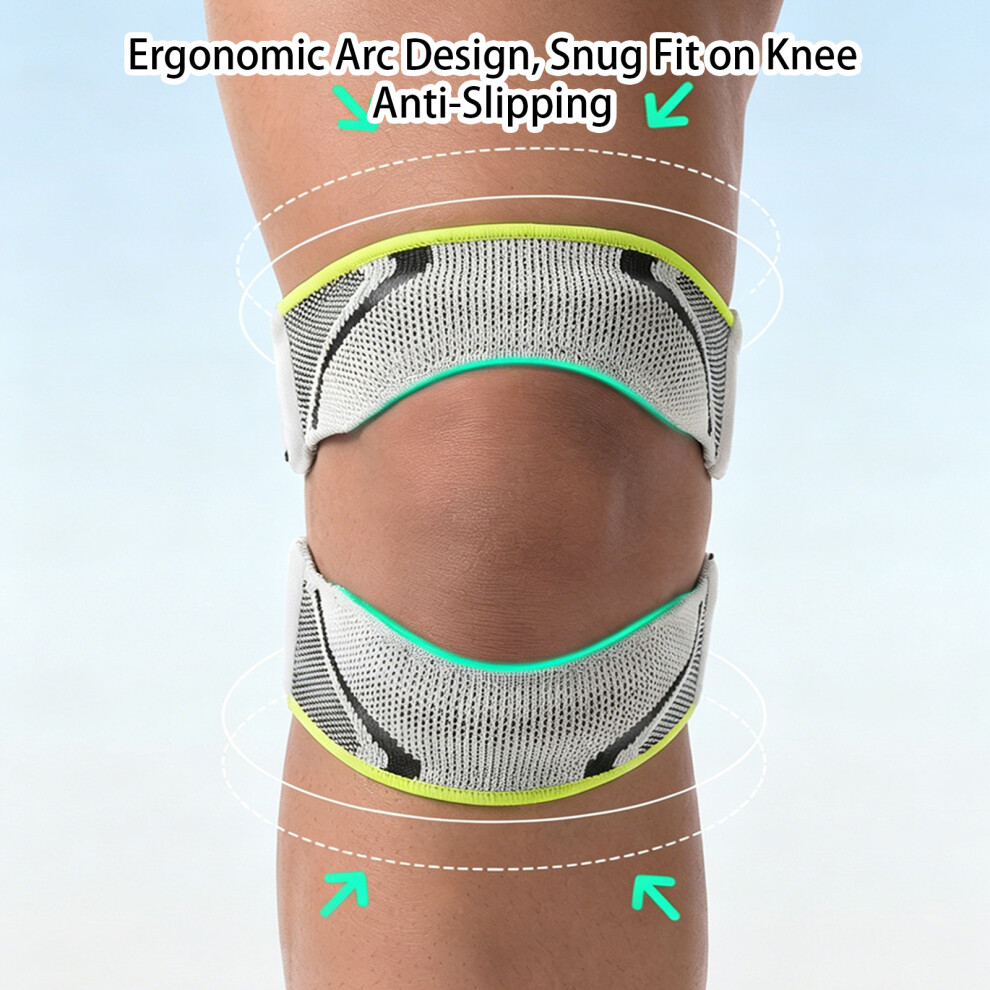 Shock Absorption Silicone Cushioned Patella Knee Brace For Soccer Basketball Grey 7696002145493