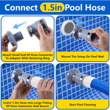 High Performances Pool Vacuum Hose Adapter With Clamp For Smooth Water Flows