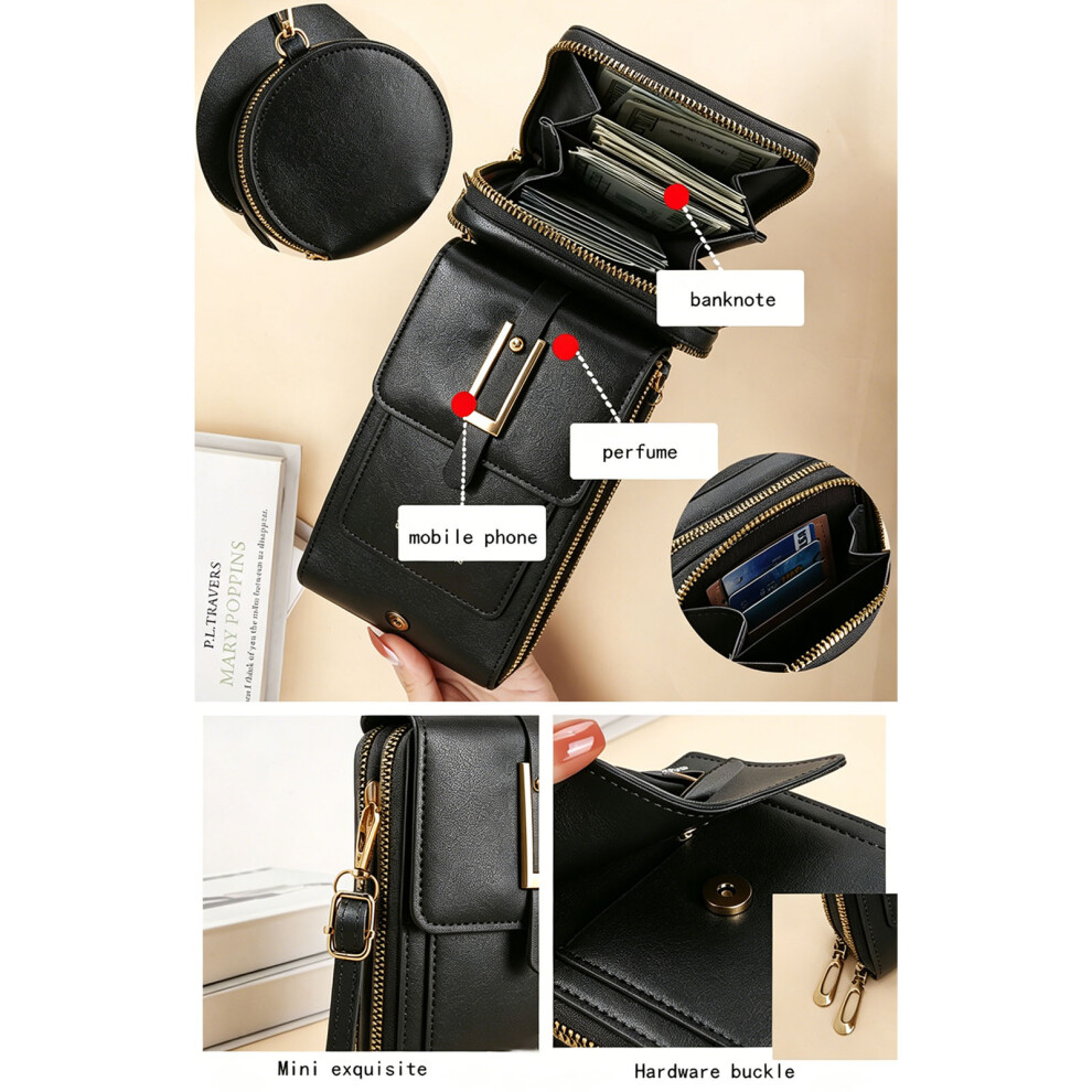 Stylish Transparent Mobile Pouch Allows Full Touchscreens Functionality Phone Dark Pink 7696002129370