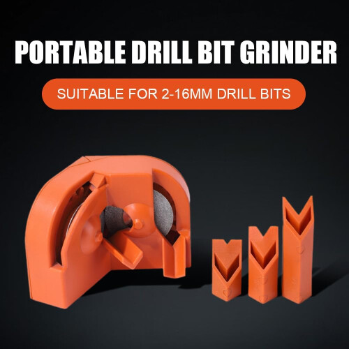 (Black, -) Multi-function Orange Drill Bit Sharpener for Grinder with 2 Wheels 1