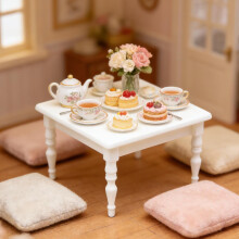 Doll House Furniture 1:12 Miniature End Table for Various Room Theme Sand Model Black