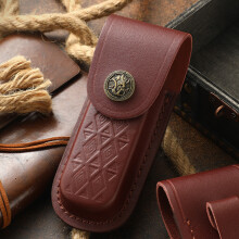 Pocket Sheath Portable Pouches Leather Cutter Bag Folding Cutter Holder pirate black S