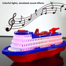 Kids Water Play Toy Cruise Ship That Lights Up And Plays Happy Tunes Blue
